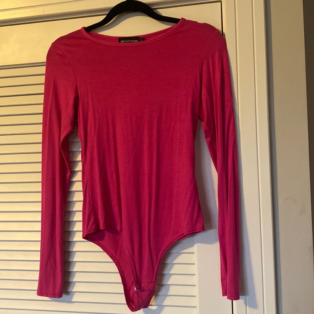 Pretty Little Thing pink long sleeve bodysuit